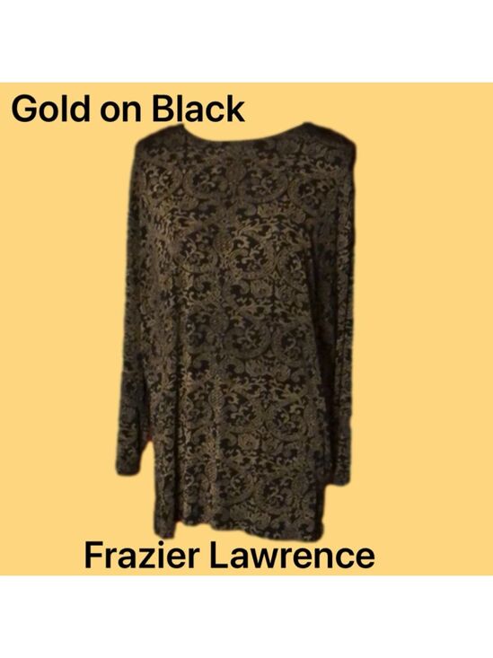 Frazier Lawrence Tops - Comfy Black/Gold tunic shirt (M) Frazier Lawrence